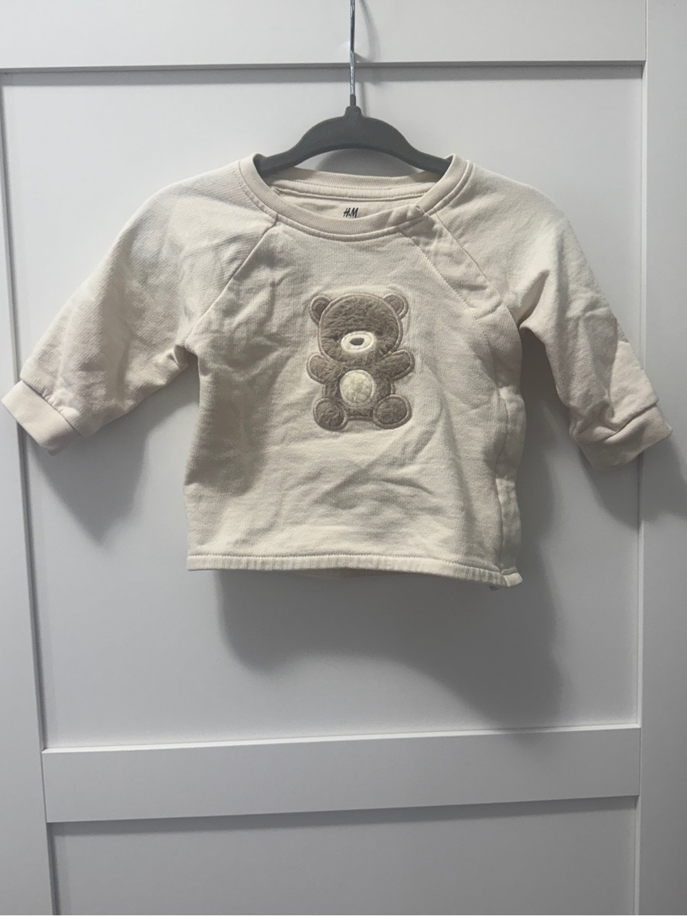 H&M Baby Organic Cotton Teddy Bear Sweatshirt 1-2M